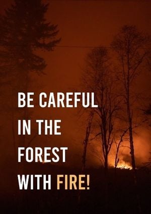 forest fire, fire, environment protection, Summer Forest Protection Poster Template