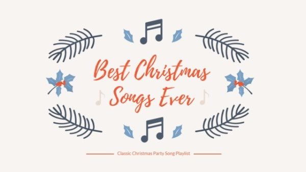 music, holiday, new year, Best Christmas Song Youtube Thumbnail Template