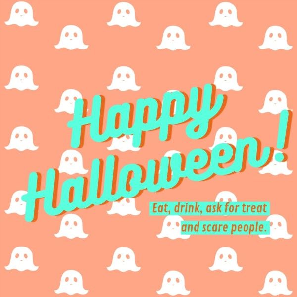 social media, october, fall, Pink Happy Halloween Party Enjoy Instagram Post Template