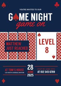 cards, gaming, games, Card Game Party Invitation Template