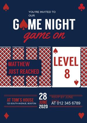 cards, gaming, games, Card Game Party Invitation Template