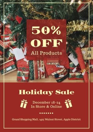 sales, promotion, promo, Green And Red Christmas Sale Flyer Template