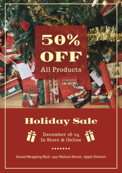 sales, promotion, promo, Green And Red Christmas Sale Flyer Template
