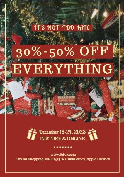 Green And Red Christmas Sale Flyer