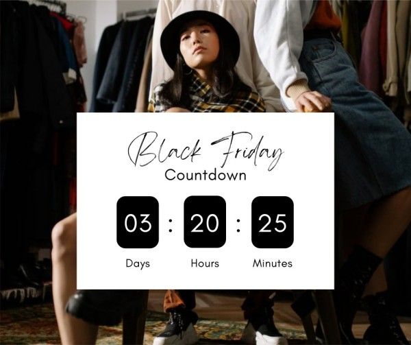 Black Friday Fashion  Branding Countdown Facebook Post