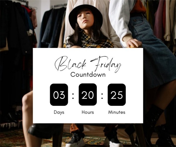 Black Friday Fashion  Branding Countdown Facebook帖子