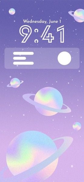 lock screen, galaxy, star, Soft Purple Gradient Planet Phone Wallpaper Template
