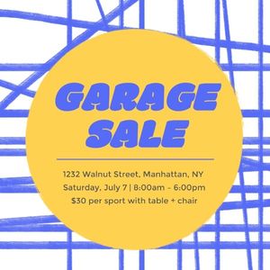 Blue Summer Garage Sale Instagram Post