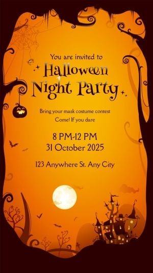event, celebration, festival, Spooky Halloween Night Party Instagram Story Template