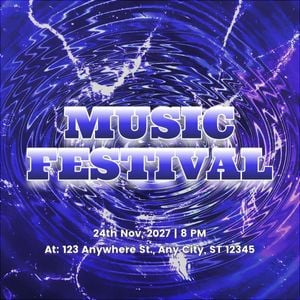 party, event, concert, Purple Abstract Music Festival Instagram Post Template