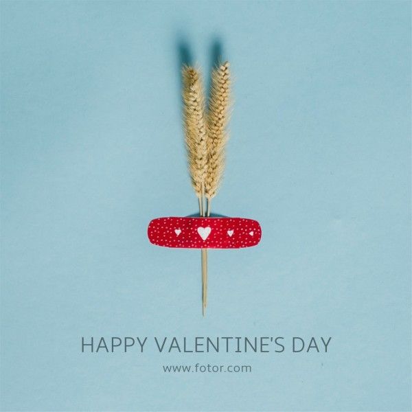 valentines day, love, life, Blue Happy Valentine's Day Instagram Post Template