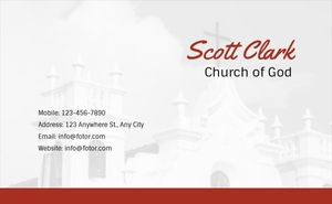 Red And White Church Business Card
