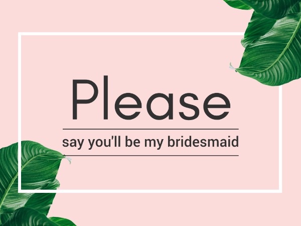 Simple Bridesmaid Invitation Card Card