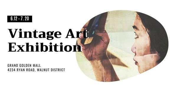  cover photo, photography, pictures, Vintage Art Exhibition Facebook Event Cover Template