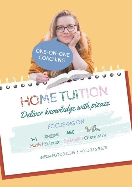 tutor, study, education, Home Tuition Course Learning Poster Template