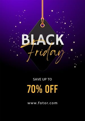 sale, promotion, discount, Dark Purple 3d Illustration Black Friday Poster Template