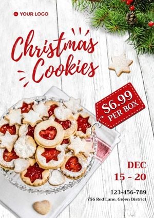 food, cookies, cookie, Christmas Snacks Sale Poster Template