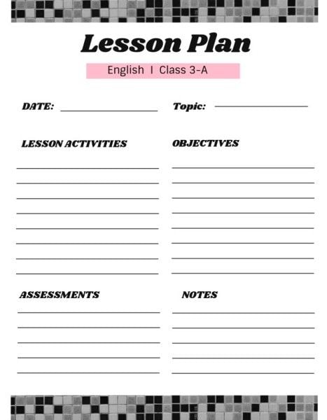 business, student, school, Simple English Lesson Plan Template