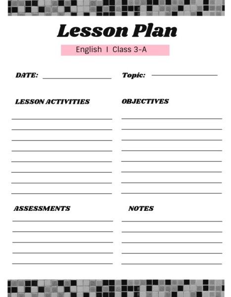 Simple English Lesson Plan Lesson Plan Template And Ideas For Design 