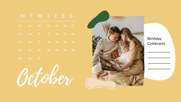 Yellow Family Calendar Calendar