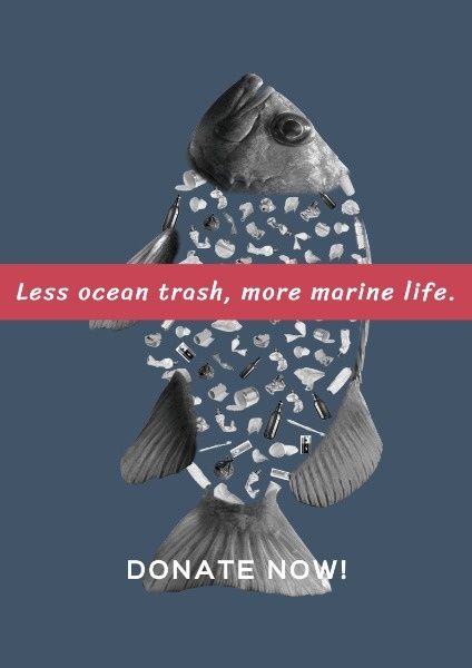 marine pollution, more marine life, marine, Ocean Pollution Poster Template