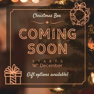 gift, holiday, festival, Christmas Box Promotion  Instagram Post Template