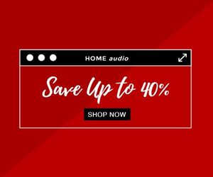 discount, window, banner ads, Black Friday Home Audio Sale Large Rectangle Template