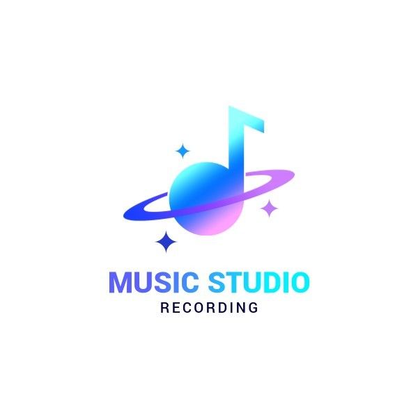recording, producer, sound, Blue Modern Gradient Music Studio Logo Template