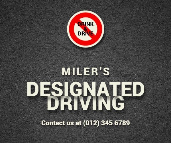 driver, warning, designated driver, Designated Driving Service Facebook Post Template