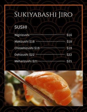 sushi, food, frame, Japanese Cuisine Menu Template