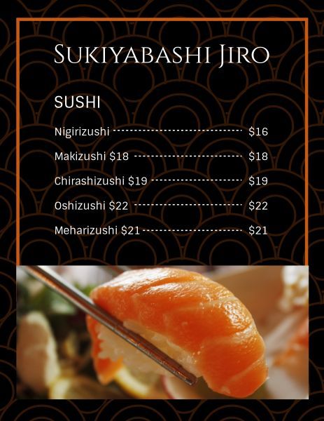 sushi, food, food, Japanese Cuisine Menu Template