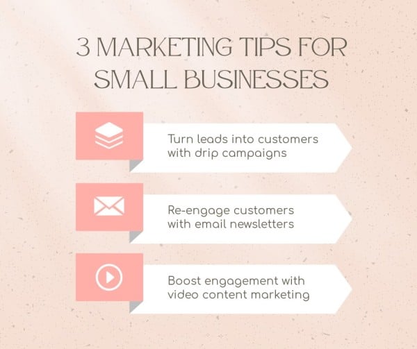 Pink Three Marketing Tips For Small Business Facebook帖子