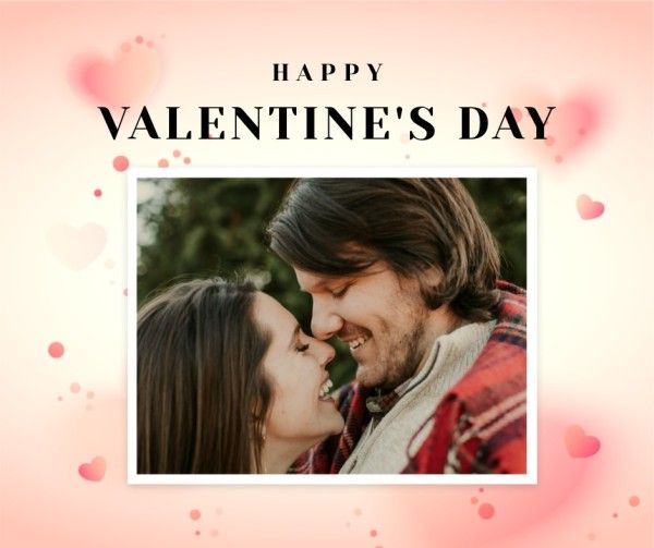 love, couple, photo, Pink Hearts Background Happy Valentine's Day Facebook Post Template