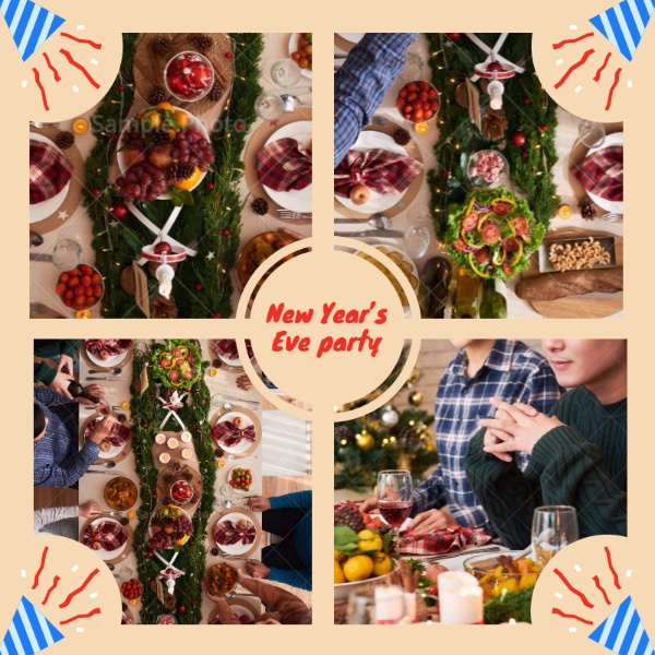 New year's eve party collage