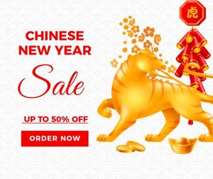 traditional chinese new year, year of the tiger, 2022,  Chinese New Year Sale Facebook Post Template