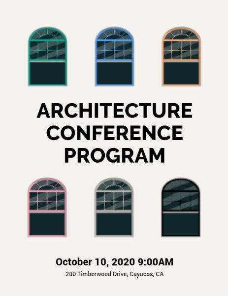 conference program, meeting, seminar, Architecture Conference Flow Program Template