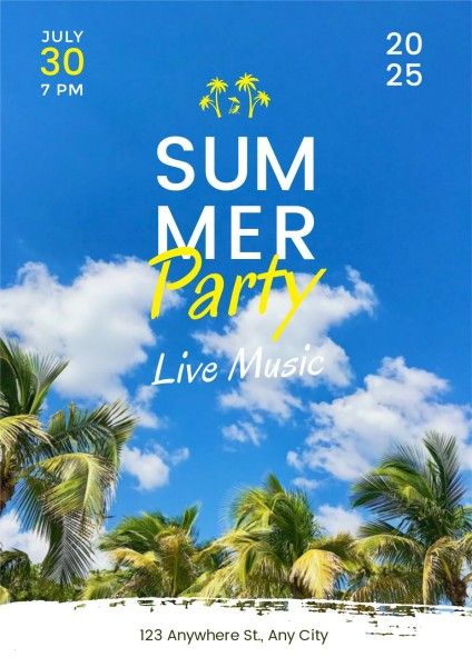 event, invitation, photo, Summer Sea Party Poster Template