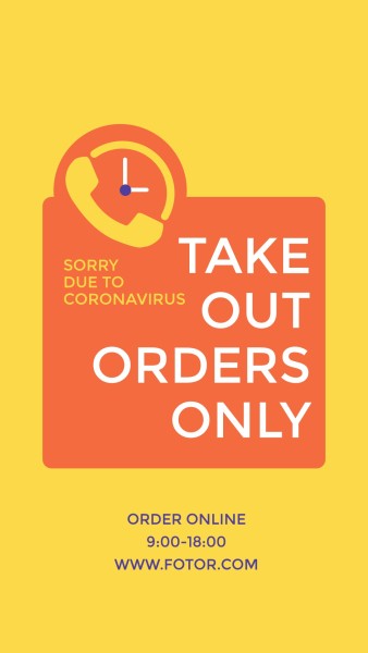 Orange Takeout Store Announcement Instagram Story