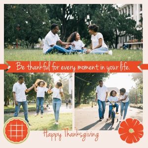 moment, 节日, wishes, Happy Thanksgiving Collage Instagram Post Template