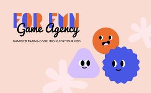 funny, illustration, emoji, Pink Cartoon Game Agency Business Card Template