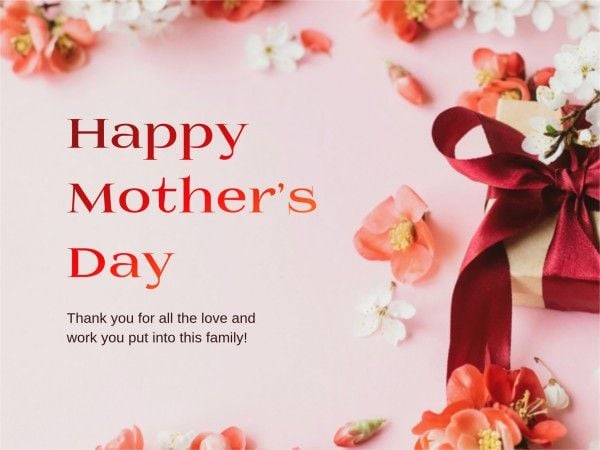 mothers day, mother day, celebration, Pink And Red Floral Mother's Day Greeting Card Template