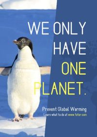 地球温暖化防止ブルーペンギン ポスター