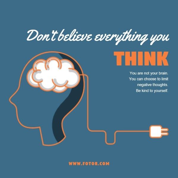 mind, brain, thinking, Think Quote Instagram Post Template