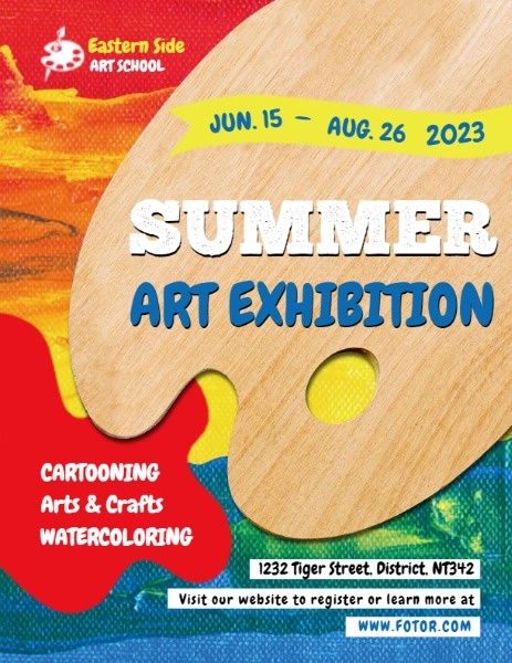 Watercolor Summer Art Exhibition Program