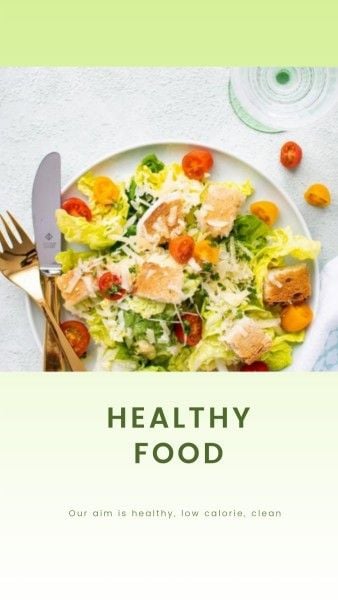 social media, vegetables, healthy food, Greem Vegetable Salad Instagram Story Template