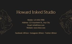 Business Card For Tattoos Shop Business Card