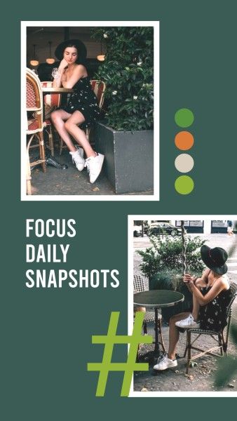 life, fashion, girl, Green Focus Daily Snapshots  Instagram Story Template