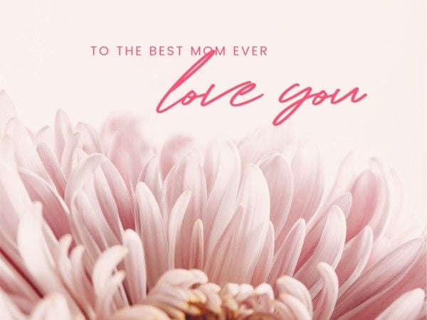 柔らかいピンクの花の花母の日の挨拶 メッセージカード