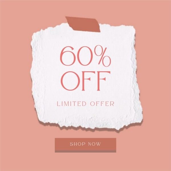 romantic, limited offer, love, Pink Sale Promotion Instagram Post Template