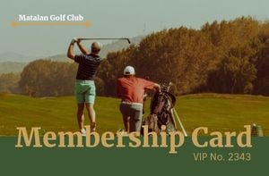 vip, sports, sport, Golf Club Membership Card ID Card Template
